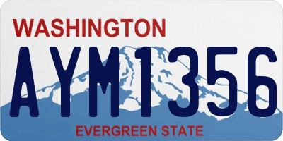 WA license plate AYM1356