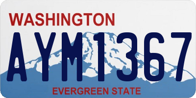 WA license plate AYM1367