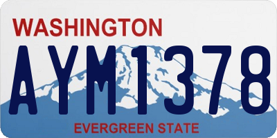 WA license plate AYM1378