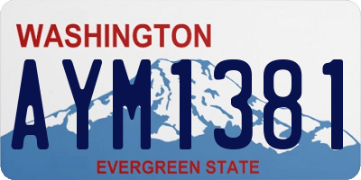 WA license plate AYM1381