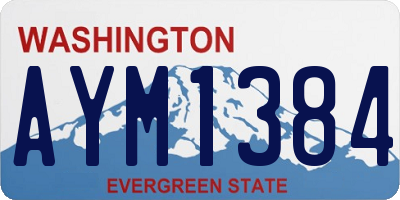WA license plate AYM1384