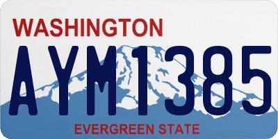 WA license plate AYM1385
