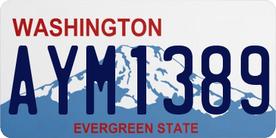WA license plate AYM1389