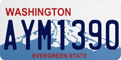 WA license plate AYM1390