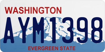WA license plate AYM1398