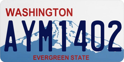 WA license plate AYM1402
