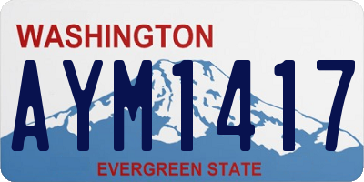 WA license plate AYM1417