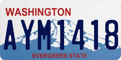 WA license plate AYM1418