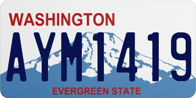 WA license plate AYM1419