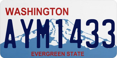 WA license plate AYM1433