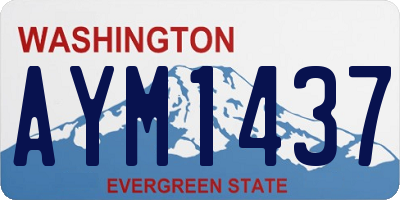 WA license plate AYM1437