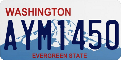 WA license plate AYM1450