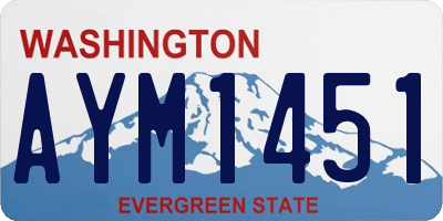 WA license plate AYM1451