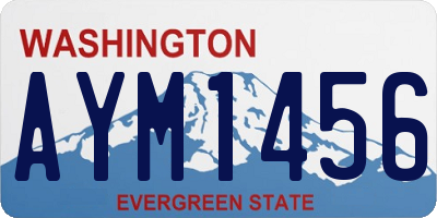 WA license plate AYM1456
