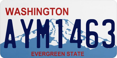 WA license plate AYM1463