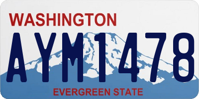 WA license plate AYM1478