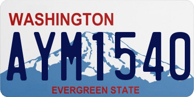 WA license plate AYM1540
