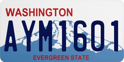 WA license plate AYM1601