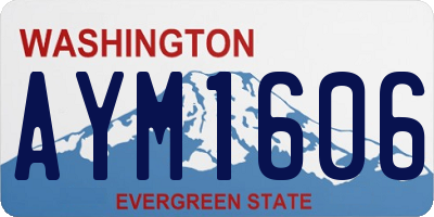 WA license plate AYM1606