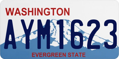 WA license plate AYM1623