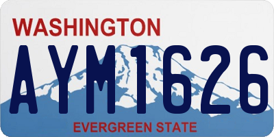 WA license plate AYM1626
