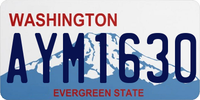 WA license plate AYM1630
