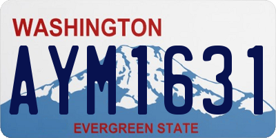 WA license plate AYM1631