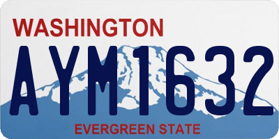 WA license plate AYM1632