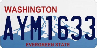 WA license plate AYM1633