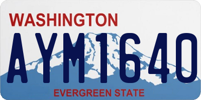 WA license plate AYM1640