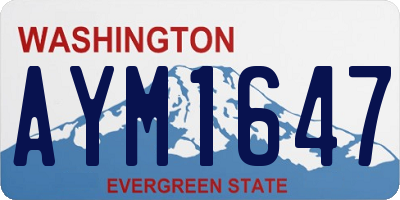 WA license plate AYM1647