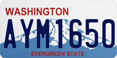 WA license plate AYM1650