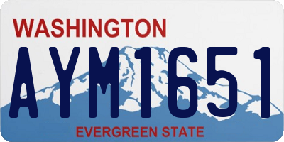 WA license plate AYM1651