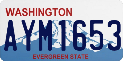 WA license plate AYM1653