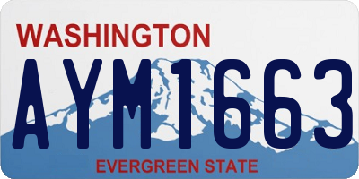 WA license plate AYM1663