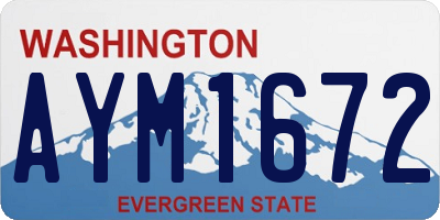 WA license plate AYM1672