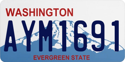 WA license plate AYM1691