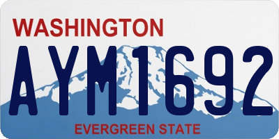 WA license plate AYM1692