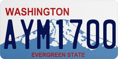 WA license plate AYM1700