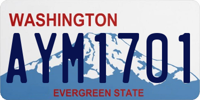 WA license plate AYM1701