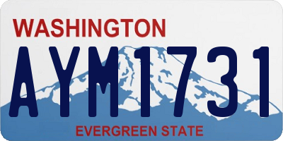 WA license plate AYM1731