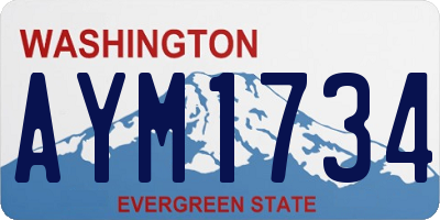 WA license plate AYM1734