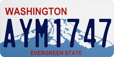 WA license plate AYM1747