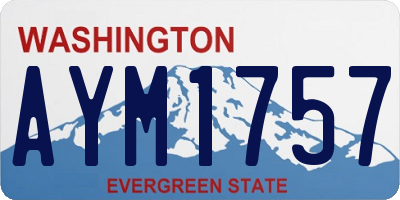 WA license plate AYM1757