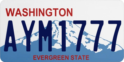 WA license plate AYM1777