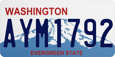 WA license plate AYM1792