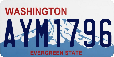 WA license plate AYM1796