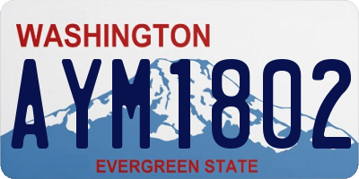 WA license plate AYM1802