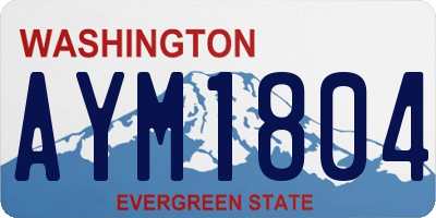 WA license plate AYM1804