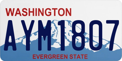 WA license plate AYM1807